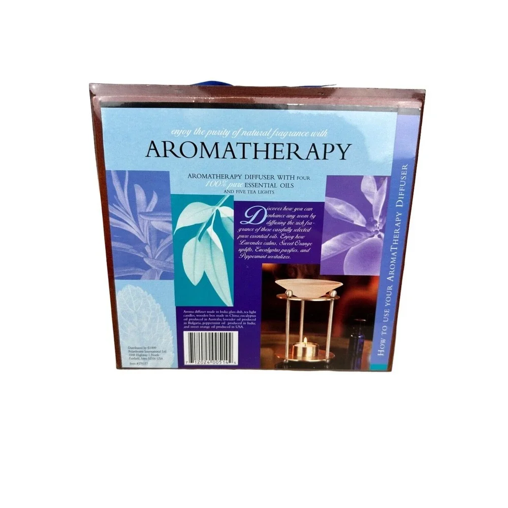 Aromatherapy Diffuser Three Essential 100% Pure Oils Five‎ Tea Light_New Sealed!